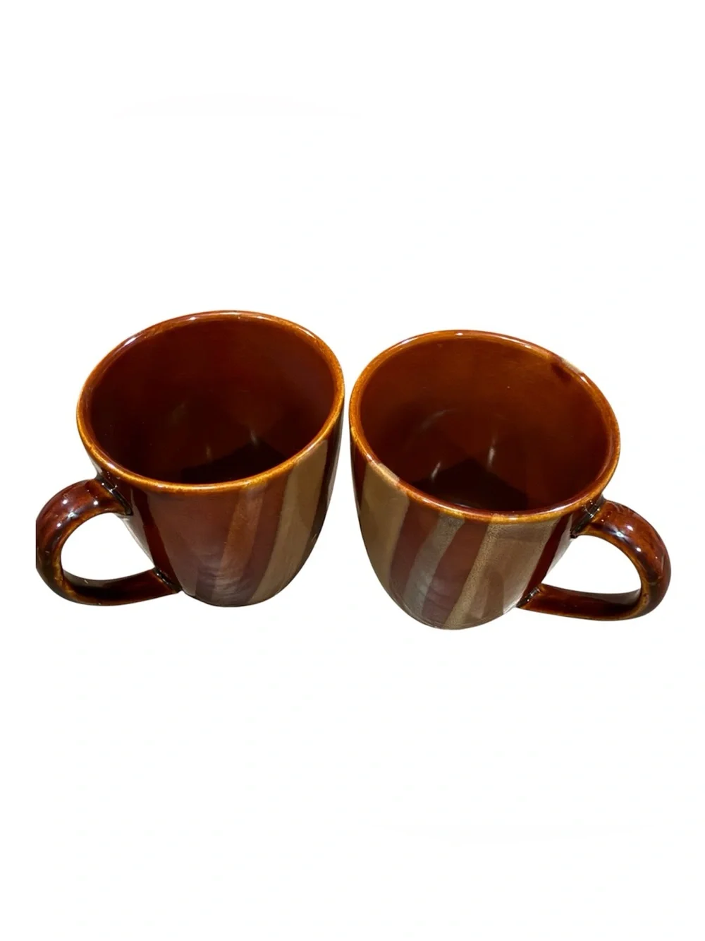 Set of 2 Sangro Avanti brown 4722 ceramic autumn fall mugs coffee cups.